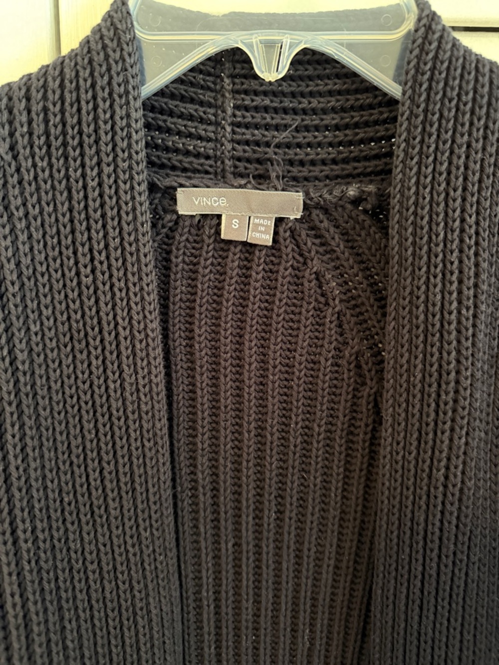 Vince Navy Ribbed Open-Front Cardigan - Picture 2 of 8